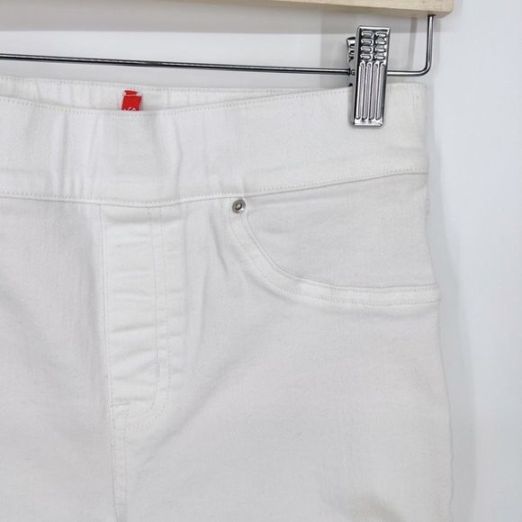 Spanx White Distressed Skinny Jeans Raw Hem Sz S - Picture 4 of 10